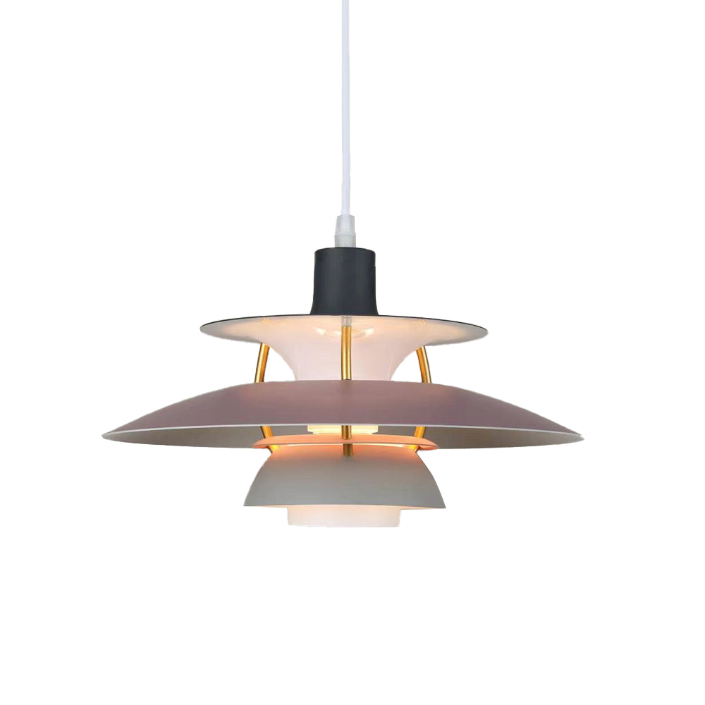 Moderne Macaron Regenschirm Pendelleuchte. Rauchviolett & Grau